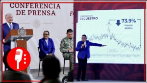 Titular de la SSPC muestra gráficas hechas por el INEGI que indican reducciones en diferentes delitos (VIDEOS)