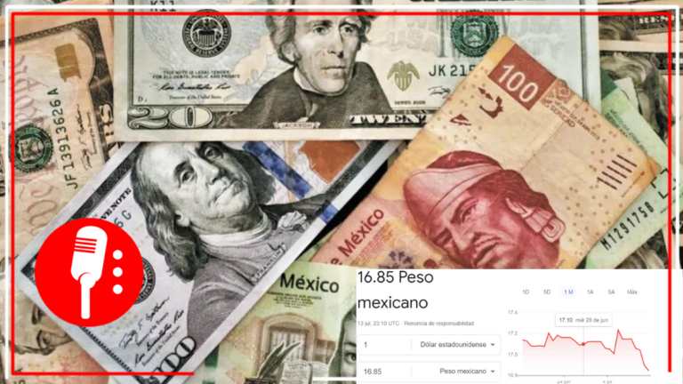 El peso se fortalece este jueves; se registra en 16.85 unidades por dólar