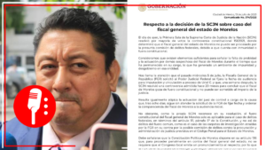 La Segob se pronuncia sobre la resolución de la SCJN acerca del caso del fiscal general del estado de Morelos