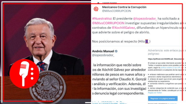 Mexicanos Contra la Corrupción se niega a atender petición de AMLO para investigar a Xóchitl Gálvez