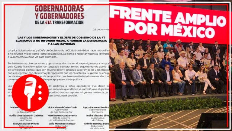 Gobernadoras y gobernadores de la 4T llaman a no infundir miedo, a honrar la democracia y a las mayorías