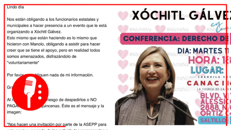 Funcionarios estatales y municipales denuncian que los obligan a asistir a evento de Xóchitl Gálvez en Coahuila