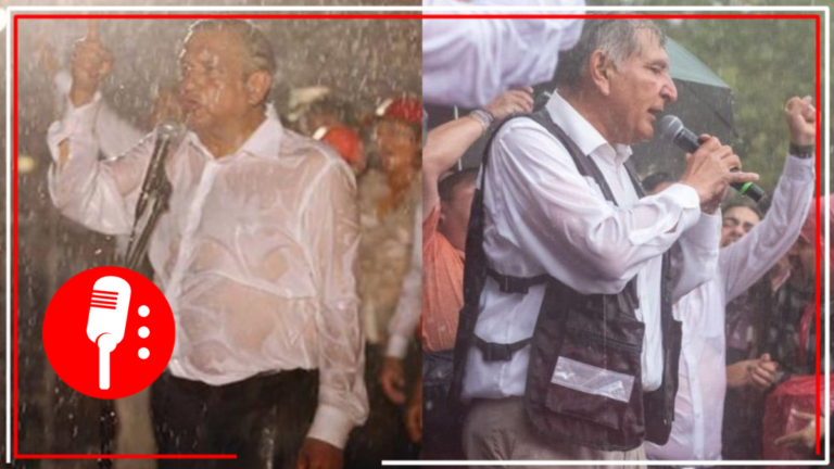 Adán Augusto da Asamblea Informativa pese a la lluvia como lo hizo hace unos años AMLO (VIDEO)