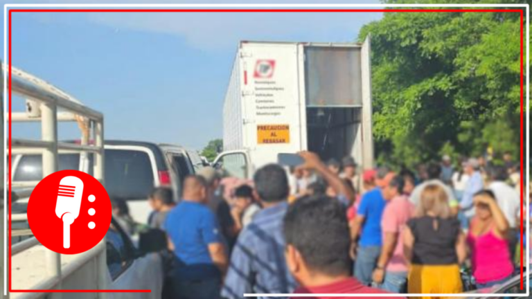 INM rescata a 172 migrantes abandonados dentro de un camión en la carretera Jáltipan-Cosoleacaque, Veracruz