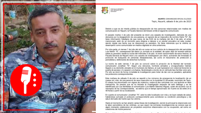 Encuentran sin vida a corresponsal de La Jornada, Luis Martín Sánchez, en Nayarit