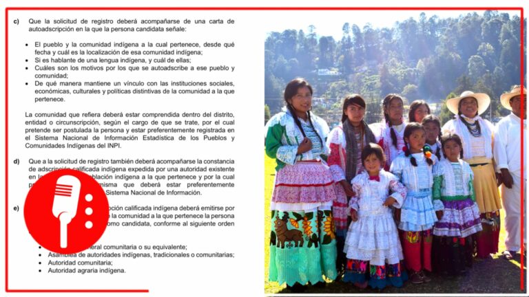 Candidatos que se digan indígenas deberán comprobar su pertenencia y contar con la constancia de las autoridades de dichos pueblos originarios