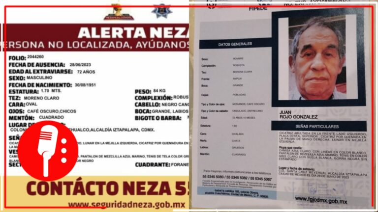 Alerta: Reportan la desaparición forzada de Juan Rojo, hombre de la tercera edad en Neza, Edomex (FOTO)