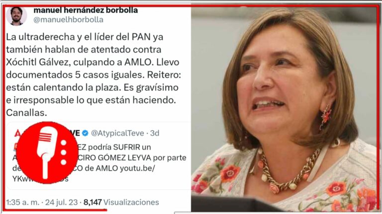 Son capaces de todo con tal de llegar a la presidencia: Periodista documenta nuevo nado sincronizado de la derecha, que &#8220;advierte&#8221; un atentado contra la Señora X