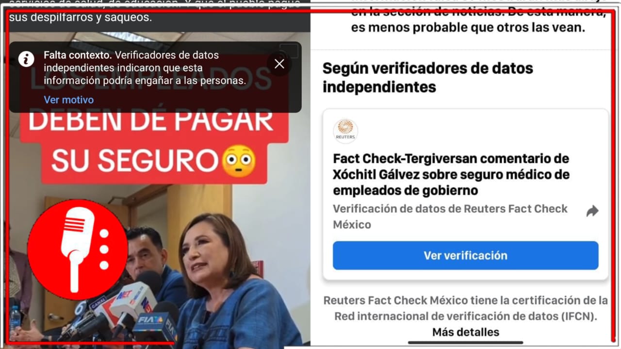 La agencia internacional Reuters sale en defensa de Xóchitl Gálvez y trata de minimizar sus declaraciones sobre los seguros de vida