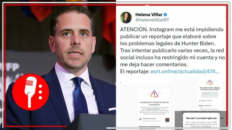 La periodista Helena Villar denuncia que Instagram le impidió publicar un reportaje que elaboró sobre los problemas legales de Hunter Biden
