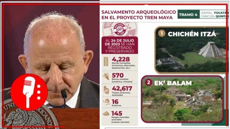 Director del INAH presenta reporte actualizado del Salvamento Arqueológico en el Tren Maya (VIDEO)