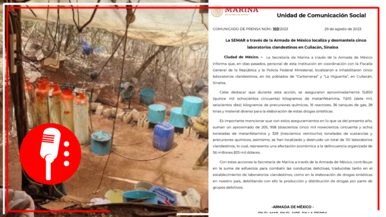 Semar desmantela cinco laboratorios clandestinos en Culiacán, Sinaloa