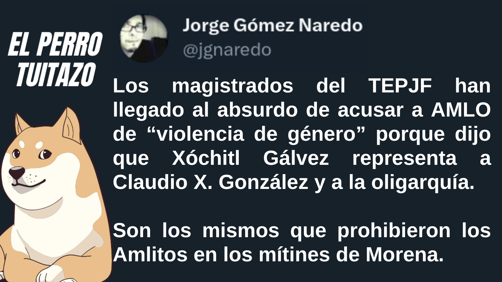 El Perro Tuitazo: El TEPJF llega al absurdo censurando a AMLO