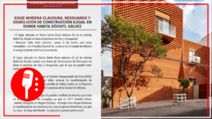 Morena CDMX pide a Mauricio Tabe clausurar conjunto habitacional de Xóchitl Gálvez