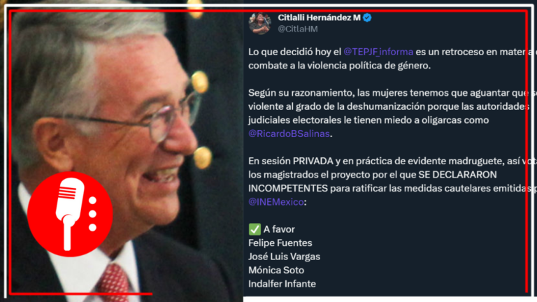 Citlalli Hernández consideró como &#8220;un retroceso en materia de combate a la violencia política de género&#8221; decisión del TEPJF