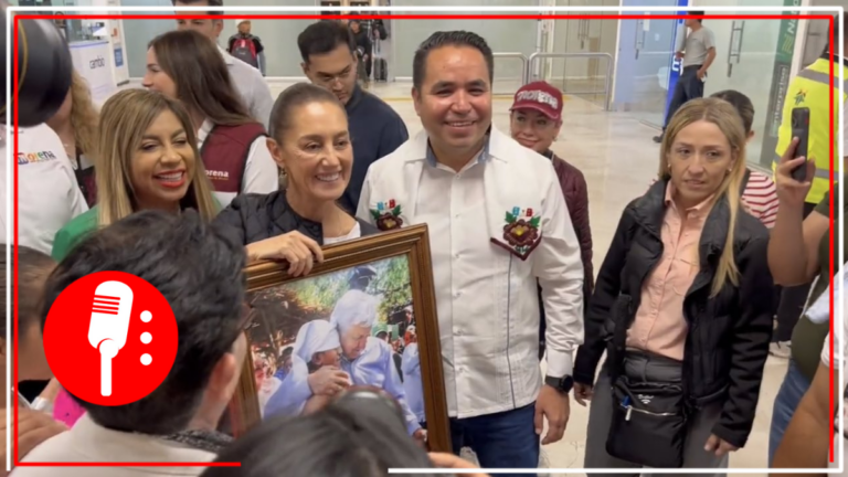 Con batucada dan bienvenida a Sheinbaum en el estado de Sonora