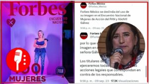 La Revista Forbes está dispuesta a tomar acciones legales en contra de Xóchitl Gálvez y el PAN por usar su logo sin previa autorización en un evento (FOTOS)