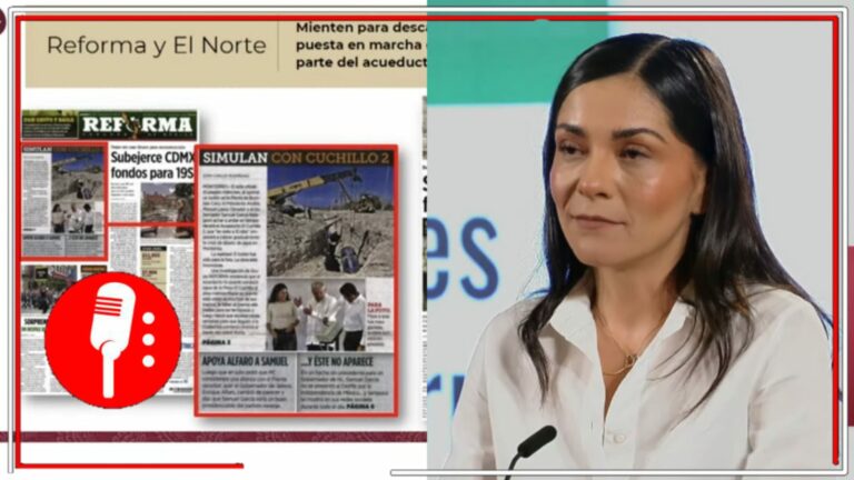 Ni un nuevo avión presidencial, obras inconclusas o aumento de la deuda: Liz Vilchis rompe récord y desmiente épicamente varias primeras planas del Reforma (VIDEOS)