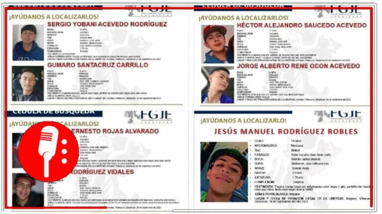 Fiscalía de Zacatecas confirma que localizaron con vida a uno de los 7 jóvenes desaparecidos en el municipio de Villanueva