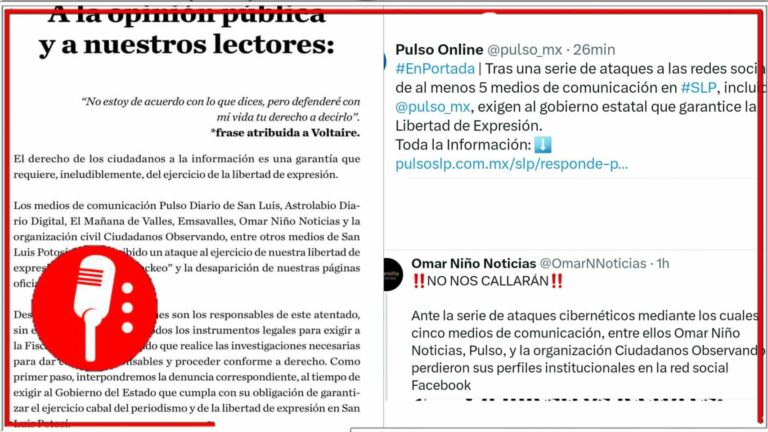 Ante los ataques cibernéticos a medios de SLP, se pronunciaron para exigir justicia por la privación del derecho de la Libertad de Expresión (FOTOS)