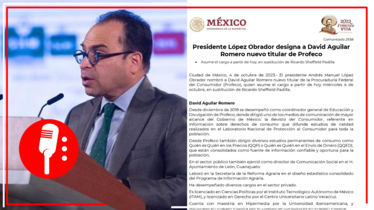 AMLO designa a David Aguilar Romero nuevo titular de la Profeco