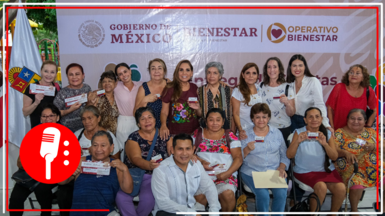 Mara Lezama entrega tarjetas de Pensión para el Bienestar en Cancún