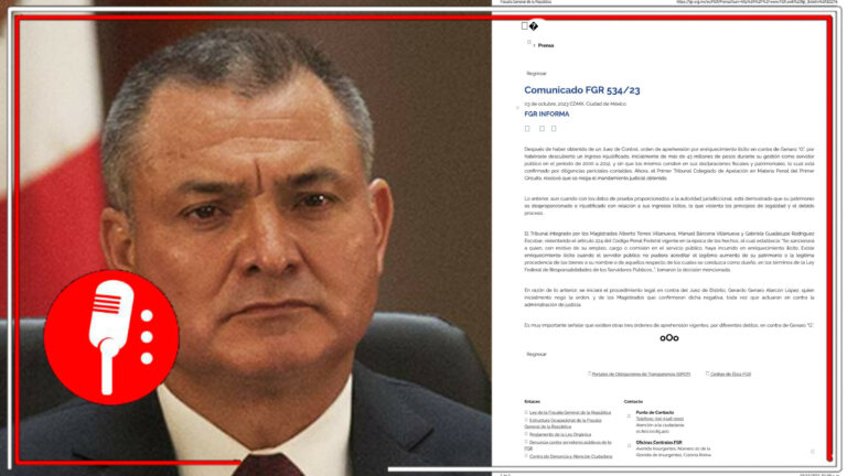 La FGR exhibe a juez y magistrado que frenaron orden de aprehensión contra Genaro García Luna por enriquecimiento ilícito.