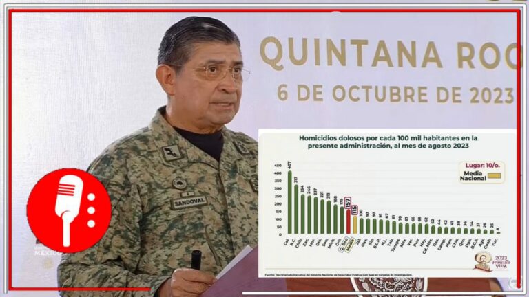 El titular de la SEDENA informó la incidencia delictiva en Q. ROO. en el periodo de los últimos 5 años (FOTOS Y VIDEOS)