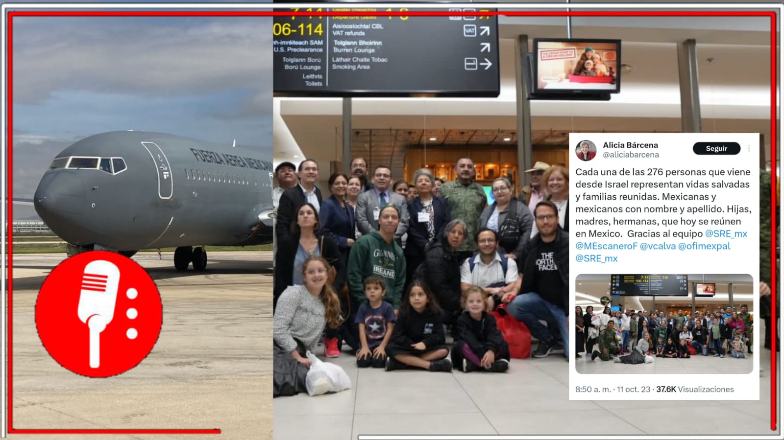 La titular de la SRE ha confirmado que se han traído de vuelta a 276 mexicanos varados en Israel debido a los conflictos bélicos con Palestina (FOTOS Y VIDEOS)