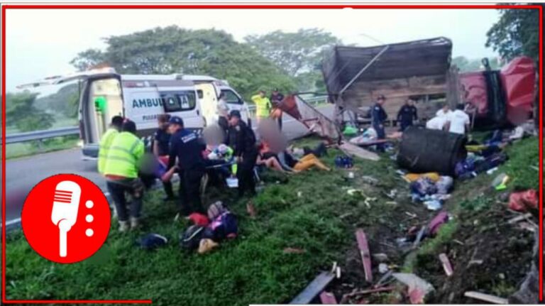Tras accidente carretero en Chiapas mueren 10 migrantes y 15 más resultaron heridos