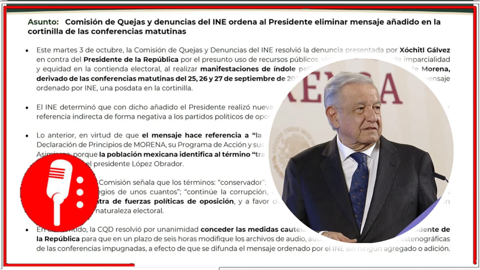 AMLO acata nuevas medidas del INE y burla la censura impuesta contra la posdata donde se advierte a los conservadores (VIDEO)