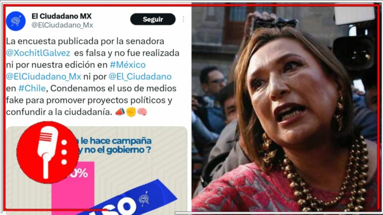 Xóchitl Gálvez recurre al plagio una vez más, ahora para promover una encuesta falsa y confundir a la ciudadanía, pero es desmentida por el medio afectado