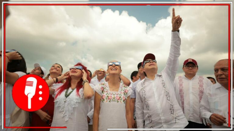 Claudia Sheinbaum visita Campeche y disfruta del eclipse solar