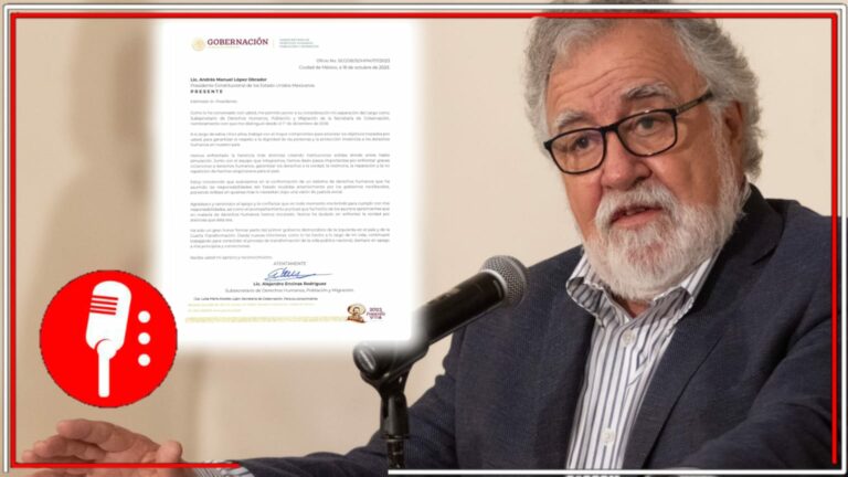 Alejandro Encinas presenta carta de renuncia y agradece a AMLO haberle permitido luchar por la defensa de los DD.HH.