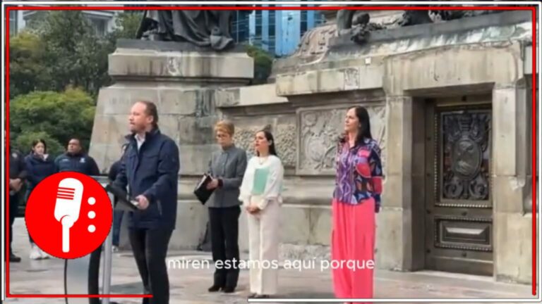 Sujeto le mienta la madre a Santiago Taboada y a Sandra Cuevas durante un evento conservador que encabezaron en el Ángel de la Independencia (VIDEO)