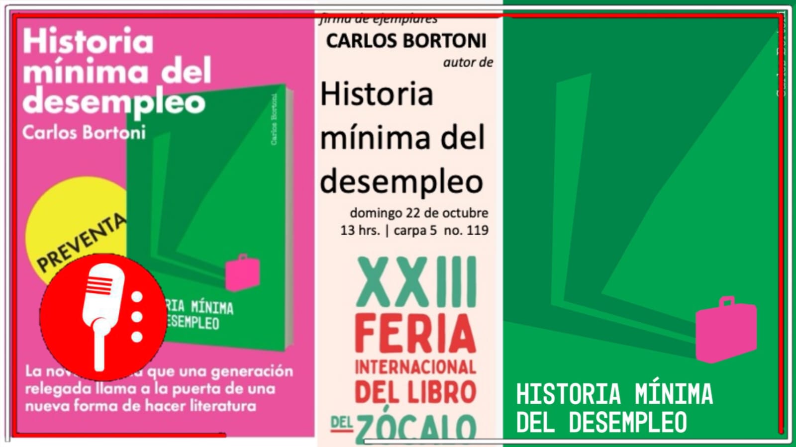 El escritor mexicano, Carlos Bortoni firmará ejemplares de su más reciente novela “Historia mínima del desempleo” en la FIL del Zócalo este próximo domingo