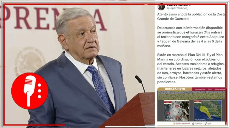 Falso que AMLO no advirtió a la población sobre Otis: El mandatario avisó sobre el atípico huracán varias horas antes (VIDEO)
