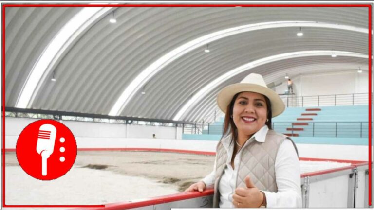 La alcaldesa Berenice Hernández ha supervisado los trabajos para renovar la pista de hielo del Bosque de Tláhuac (FOTOS)