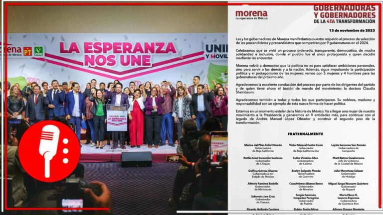 Gobernadores de Morena indicaron que respaldan los resultados del proceso de selección de precandidatas(os) para 9 entidades federativas (FOTOS)