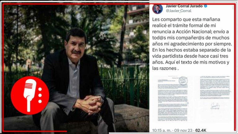 Javier Corral ha renunciado formalmente al PAN, mediante su carta indicó que la alianza con el PRI &#8220;no reconoce ningún pasado de dignidad&#8221; (FOTOS)