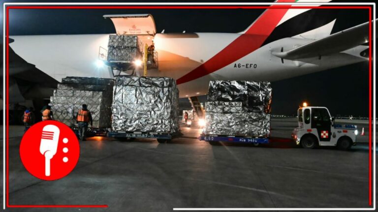 México recibe un millón 560 mil vacunas Sputnik V contra COVID-19 en el AIFA