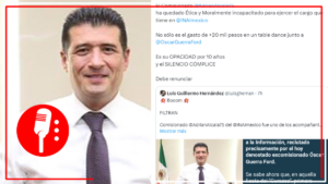 Adrián Alcalá, comisionado del INAI, acompañó a Oscar Guerra Ford en su noche de juerga donde gastó más de 20 mil pesos de recursos públicos