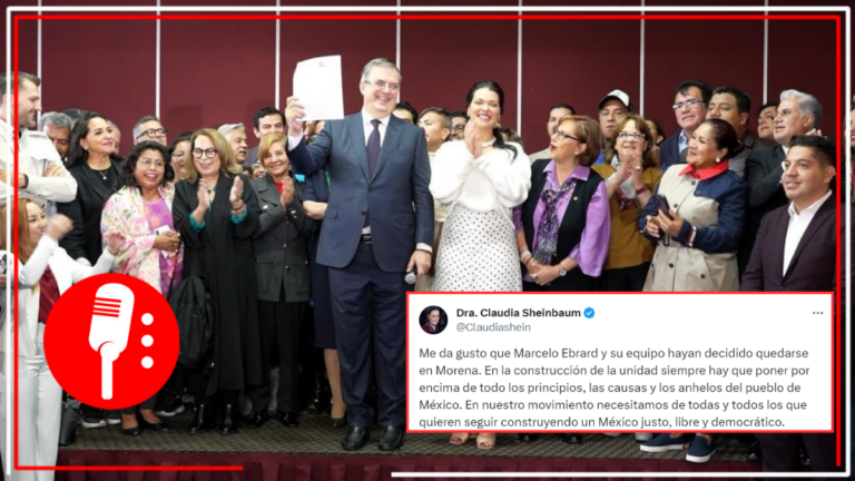 Sheinbaum celebra decisión de Ebrard de quedarse en Morena; &#8220;en la construcción de la unidad siempre hay que poner por encima de todo los principios, las causas y los anhelos del pueblo de México&#8221;