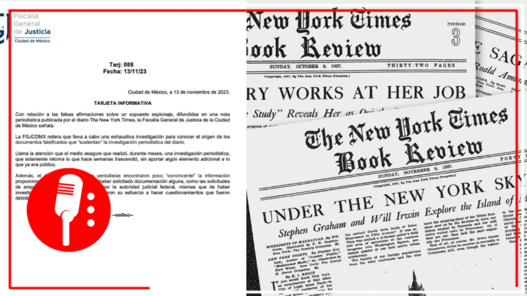 Fiscalía CDMX investigará el origen de la documentación falsa que presentó The New York Times en su artículo