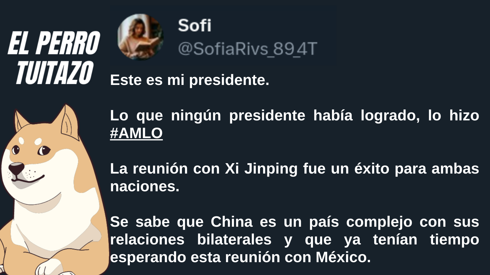 El Perro Tuitazo: AMLO logra acercamiento con China