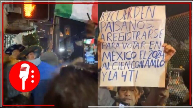 Decenas de paisanos se reúnen en San Francisco, California, para recibir a AMLO previo la cumbre del APEC (VIDEOS)