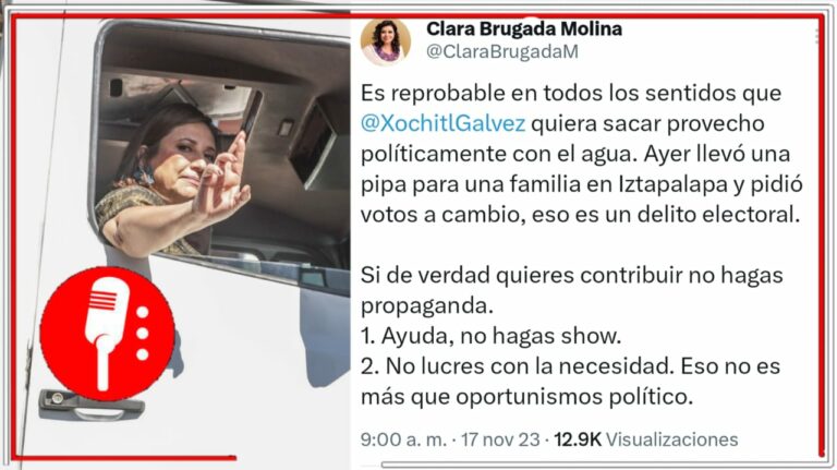 Xochitl Gálvez visita Iztapalapa para cometer delitos electorales: entregó agua a cambio de votos