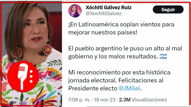 Xóchit Gálvez, la “izquierdista” de ocasión, celebra el triunfo del ultraderechista Javier Milei en Argentina