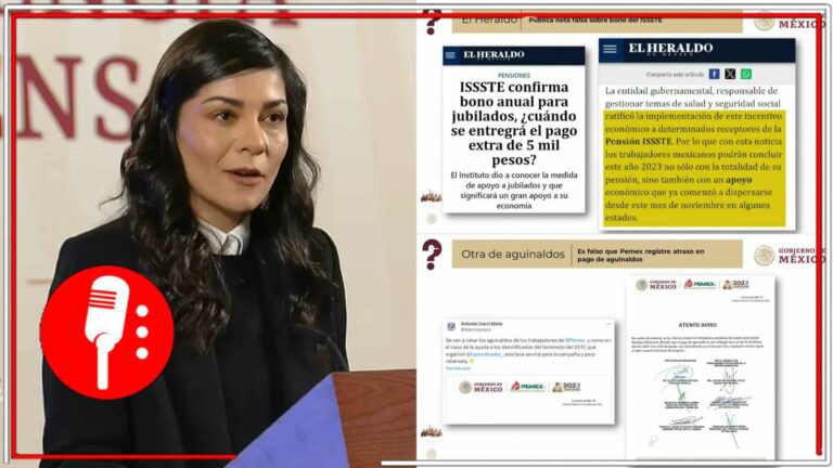 Liz Vilchis dirigió la sección “¿Quién es quién? en las mentiras de la semana” en donde exhibió a los medios de manipulación que han difundido noticias falsas (VIDEOS)