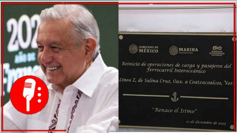 AMLO hizo la develación de la placa de inauguración del Tren de Pasajeros del Istmo de Tehuantepec (VIDEO)